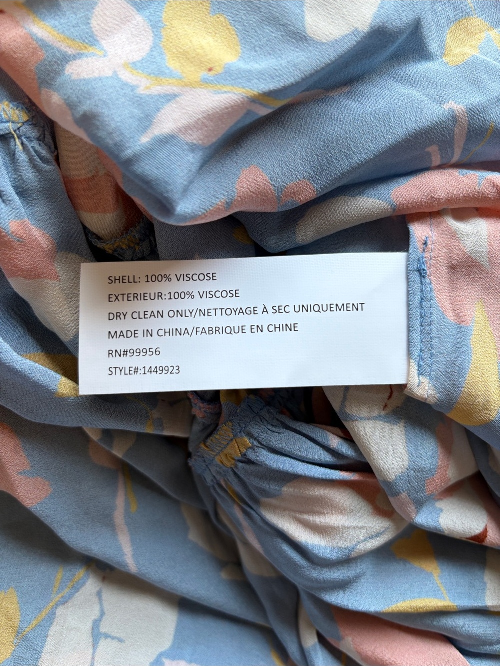 Shoshanna Peony Dress Slate Blue Multi Maxi Floral side shoulder tie belt Sz 10 - Picture 11 of 15